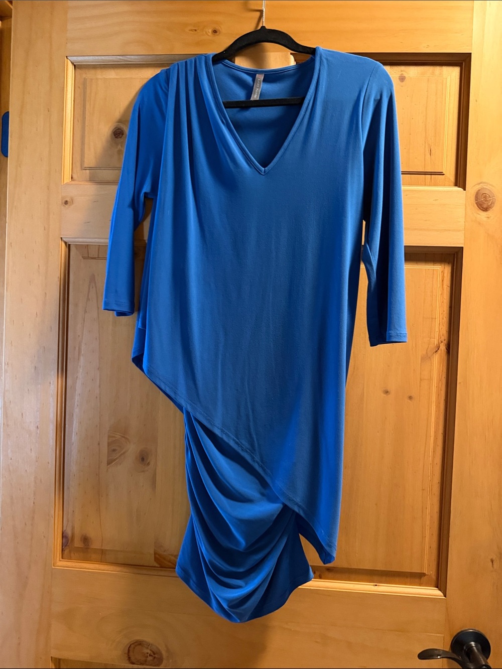 Last Tango Asymmetrical Draped Dress in Royal Blue